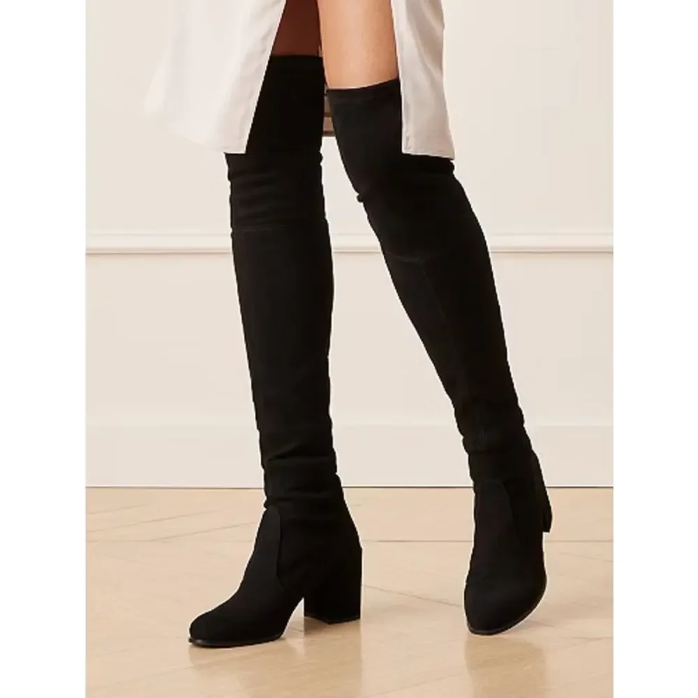 Stuart Weitzman Tieland Over The Knee High Boots Suede Block Heel Thigh High - Picture 16 of 16